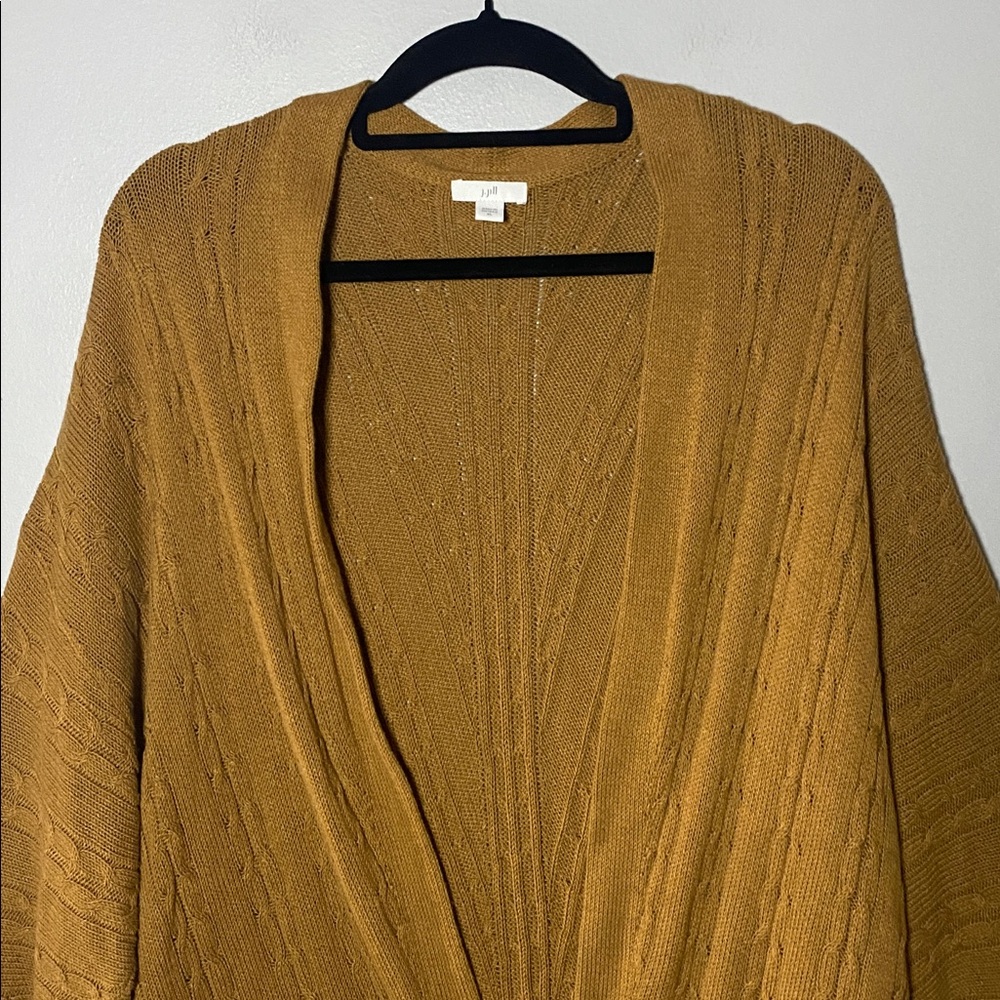 J Jill Perfect Relaxed Fit Open Front Cardigan Women’s XL‎ Camel Tan Sweater - Picture 4 of 14